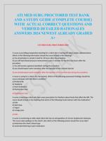 ATI MED SURG PROCTORED TEST BANK  AND A STUDY GUIDE (COMPLETE COURSE) WITH ACTUA