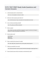 FCTC TEST PREP Study Guide Questions and Correct Answers