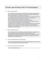 Florida Laws & Rules Exam for Psychologists