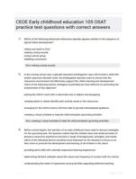 CEOE Early childhood education 105 OSAT practice test questions with correct answers