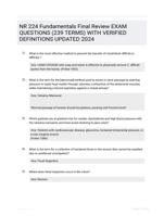 NR 224 Fundamentals Final Review EXAM QUESTIONS (239 TERMS) WITH VERIFIED DEFINITIONS UPDATED 2024