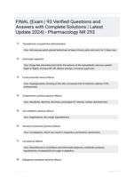 FINAL (Exam | 93 Verified Questions and Answers with Complete Solutions | Latest Update 2024) - Pharmacology NR 293