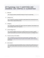 AP Psychology- Unit 11 QUESTIONS AND ANSWERS 100% VERIFIED A+ GUARANTEED