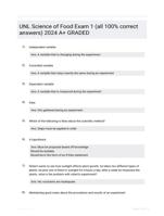 UNL Science of Food Exam 1 (all 100% correct answers) 2024 A+ GRADED