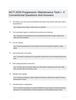 NCTI 2020 Progression: Maintenance Tech I - II Conventional Questions And Answers