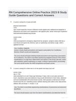 RN Comprehensive Online Practice 2023 B Study Guide Questions and Correct Answers