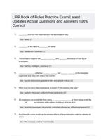 LIRR Book of Rules Practice Exam Latest Updates  Actual Questions and Answers 100% Correct