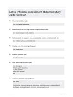 BATES- Physical Assessment Abdomen Study Guide Rated A+