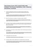 Utah Notary Exam 2022 QUESTIONS AND  CORRECT DETAILED ANSWERS (100% VERIFIED  ANSWERS) |AGRADE