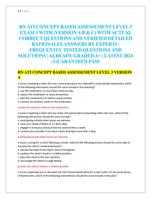 RN ATI CONCEPT BASED ASSESSEMENT LEVEL 3  EXAM 3 WITH (VERSION A B & C)