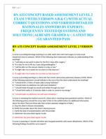 RN ATI CONCEPT BASED ASSESSEMENT LEVEL 2 EXAM 3 WITH (VERSION A B & C)