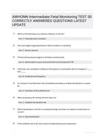 AWHONN Intermediate Fetal Monitoring TEST 50 CORRECTLY ANSWERED QUESTIONS LATEST UPDATE