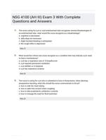 NSG 4100 (AH III) Exam 3 With Complete Questions and Answers