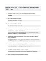 Adobe Illustrator Exam Questions and Answers 100% Pass