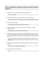 ASHI emergency oxygen questions and answers rated A+