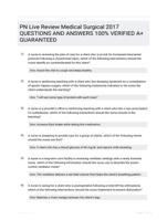 PN Live Review Medical Surgical 2017 Study Guide Questions and Correct Answers