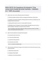 WGU D076 OA Questions & Answers/  (Top  2024/2025 EXAM REVIEW PAPERS / GRADED A+/ 100%  Accurate) 