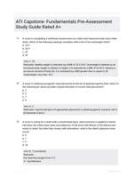 ATI Capstone- Fundamentals Pre-Assessment Study Guide Rated A+