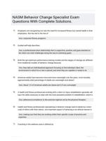 NASM Behavior Change Specialist Exam Questions With Complete Solutions.