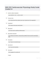 NSG 532 Cardiovascular Physiology EXAM QUESTIONS (114 TERMS) WITH VERIFIED DEFINITIONS UPDATED 2024