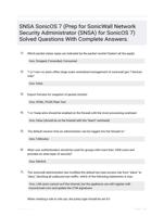 SNSA SonicOS 7 (Prep for SonicWall Network Security Administrator (SNSA) for SonicOS 7) Solved Questions With Complete Answers.