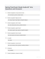 Spring Final Exam Study Guide - Arts Questions and Answers