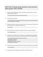 SAR Tech III study guide questions and answers latest guide 100% verified