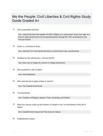 We the People: Civil Liberties & Civil Rights Study Guide Graded A+