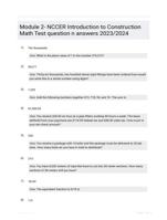 Module 2- NCCER Introduction to Construction Math Test question n answers 2023/2024