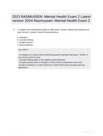 2023 RASMUSSEN: Mental Health Exam 2 Latest version 2024 Rasmussen: Mental Health Exam 2