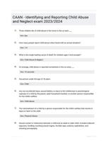 CAAN - Identifying and Reporting Child Abuse and Neglect exam 2023/2024