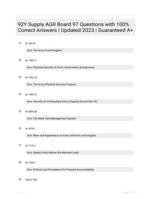 92Y Supply AGR Board 97 Questions with 100% Correct Answers | Updated 2023 | Guaranteed A+