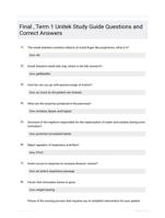 Final , Term 1 Unitek Study Guide Questions and Correct Answers