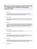 Mac quiz 4 second semester EXAM QUESTIONS (17 TERMS) WITH VERIFIED DEFINITIONS UPDATED 2024