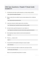 CNA Quiz Questions: Chapter 9 Study Guide Graded A+