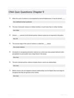 CNA Quiz Questions  Chapter 9