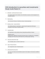 CISI Introduction to securities and investments Study Guide Rated A+