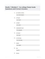 Studio 1 Module 2 - Au college Study Guide Questions and Correct Answers