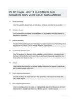 RV AP Psych - Unit 14 QUESTIONS AND ANSWERS 100% VERIFIED A+ GUARANTEED