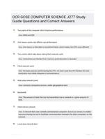 OCR GCSE COMPUTER SCIENCE J277 Study Guide Questions and Correct Answers