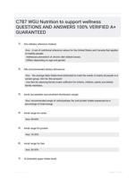 C787 WGU Nutrition to support wellness QUESTIONS AND ANSWERS 100% VERIFIED A+ GUARANTEED