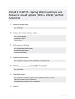 EXAM 3 NUR125 - Spring 2023 Questions and Answers Latest Update (2024 / 2024) (Verified Answers)