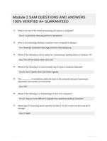 Module 2 SAM QUESTIONS AND ANSWERS 100% VERIFIED A+ GUARANTEED