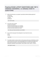 Practice EXAM LATEST QUESTIONS AND 100 % VERIFIED ANSWERS ( +A GRADE) OVER 91 QUESTIONS