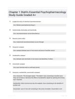 Chapter 1 Stahl's Essential Psychopharmacology Study Guide Graded A+