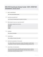 NR 570 Final Exam Study Guide 100%  VERIFIED ANSWERS  2024/2025