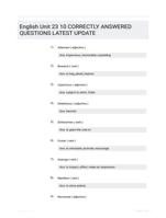 English Unit 23 10 CORRECTLY ANSWERED QUESTIONS LATEST UPDATE