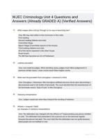 WJEC Criminology Unit 4 Questions and Answers (Already GRADED A) (Verified Answers)