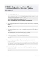 ISYE6414 (Regression) Midterm 2 Exam Questions And Verified Answers Updated 2023/2024