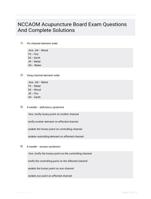 NCCAOM Acupuncture Board Exam Questions And Complete Solutions